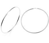 Les Trésors De Lily [M8971] - Créoles Argent 'Simplicité' argenté (rhodié) - 65x2 mm plata
