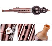 Flauta de cucurbitáceas de calabaza Hulusi con llave C de 3 tonos de aluminio con tubos chapados en cobre tradicional chino varios colores