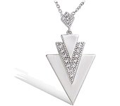 Les Trésors De Lily [P1256] - Collier Argent 'Cléopatra' blanc argenté (rhodié) - 33x16 mm blanco