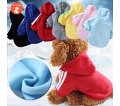 Ropa para perros y mascotas, mono cálido para perros, gatos, cachorros, ropa deportiva al aire libre, abrigo grueso con capucha para mascotas L rojo