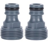 2 piezas de conector rápido de boquilla G3/4, adaptador de manguera de rosca macho para riego de jardín