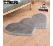 Alfombras con forma de corazón doble, felpudo de felpa suave, alfombras antideslizantes para el suelo, sala de estar, sofá, alfombra de felpa, funda para dormitorio, colchón 60*120cm