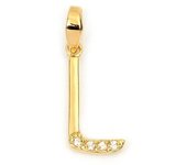 Les Trésors De Lily [M8952] - Colgante bañado en oro 'Letra L' oro blanco - 21x10 mm oro