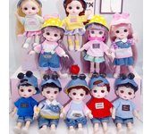 Mini muñeca articulada móvil de 16CM para niñas, juguete 3D con ojos grandes, trajes completos de princesa, colección de vestidos, regalo para niños