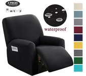 Funda de sofá para sofá reclinable, funda reclinable impermeable, funda de sofá suave elástica para sala de estar, niños, mascotas 1-Seater 4 Pieces