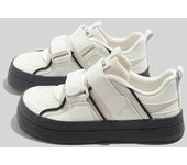 Zapatos de verano con velcro para estudiantes, zapatos de entrenamiento alemanes de suela gruesa, zapatos con suela de goma, zapatos casuales para mujer, zapatos blancos combinables. 40 blanco