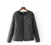 Mujer Otoño e Invierno Tallas Grandes Cuello Alto Chaqueta Térmica Suelta Chaqueta Acolchada Ligera M negro