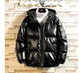Chaqueta acolchada de algodón de invierno para hombre, además de chaqueta de plumón gruesa de terciopelo, resistente al viento, cálida, chaqueta corta con capucha brillante y moderna XXXXXL plata
