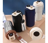Taza térmica portátil con pantalla de temperatura inteligente - Taza de viaje de acero inoxidable 316 con cuerda para transportarla 450ml