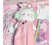 Bolso de mano de peluche de 20 cm con bonito patrón de capibara, bolsa para bolígrafos, material escolar, bonita bolsa de almacenamiento rosa