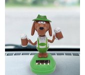 Lindo perro palomitas de maíz energía Solar muñeca oscilante coche adorno Interior niños juguete para regalo