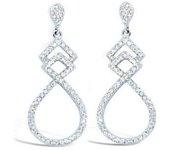 Les Trésors De Lily [L7466] - Boucles Argent 'Sissi' blanc argenté - 30x12 mm blanco