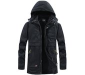 Abrigo de invierno nuevo de algodón acolchado de longitud media y larga para hombre, abrigo de lana gruesa con capucha, chaqueta acolchada de algodón, chaqueta juvenil para hombre M