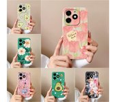 Fundas para Tecno Spark 20 20C Pop 8 Pova 6 Pro Itel A18s A70 Funda trasera Bonita flor Aguacate Silicona mate Suave Protección de cámara Bolsos de teléfono de moda itel A70