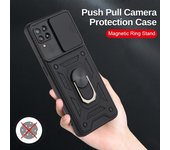 Funda magnética de metal con armadura para Samsung A22, A22s, A42 5G, A12, Nacho, con soporte para anillo de dedo para Galaxy M12, M22, M32, M62 y F62 A42 5G