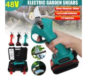 Tijeras eléctricas inalámbricas recargables, 21V, 1500W, tijeras de podar, herramienta para árbol para jardín, herramientas de podar de ramas AU Plug negro