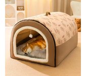 Caseta para perros grandes, cálida y de invierno, para perros, con colchón desmontable y lavable, tienda de campaña para dormir profundamente para perros medianos y grandes, suministros para la casa S 35X30X30CM
