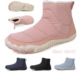 Botas de nieve de invierno para hombres y mujeres, zapatos de algodón que mantienen el calor, zapatos de senderismo al aire libre, botas de tobillo altas cálidas de felpa, zapatillas de deporte para hombre 35 negro