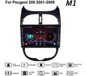 Para Peugeot 206 2001-2008 con botón perilla Android Car Radio reproductor Multimedia navegador estéreo GPS 2 Din 1 + 16GB 1+16GB