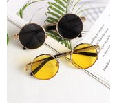 Gafas de sol redondas de estilo Punk, montura de Metal personalizadas para conducir, gafas al aire libre, accesorios para coche, gafas de sol para hombres y mujeres azul