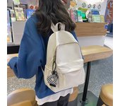 Mochila escolar para estudiantes de color sólido Mochila impermeable para mujeres Mochila para libros para adolescentes Mochila para computadora portátil 30x14x40cm blanco