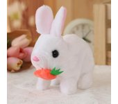 Conejo de peluche eléctrico interactivo con orejas saltarinas y temblorosas, juguete educativo para bebés pequeños, juguete de peluche para gatear boca abajo.