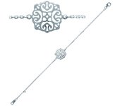 Les Trésors De Lily [M7326] - Bracelet Argent 'Carmen' argenté (rhodié) - 14 mm plata