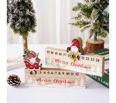 Letrero de madera para cuenta regresiva de Navidad, días hasta Navidad, coche de madera, copo de nieve, reno, calendario de adviento para el hogar, estante, decoración de fiesta E