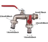 Grifo de latón para grifo de agua doble, accesorios de baño, fregadero exterior, grifos de jardín, rosca de instalación, montaje en pared G1/2' 1