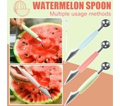 Cuchara de fruta para el hogar, creativa cuchara para sandía, bola para cavar frutas, cortador de sandía, cortador de melón, cortador de frutas para melón, papaya, fruta del dragón One Size color rosa