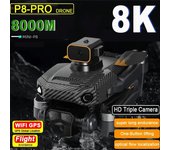 2024 Nuevo P8 Pro 5G 8K Drone Profesional Evitación de obstáculos 8K WIFI ESC Cámara dual HD Motor sin escobillas Plegable Quadcopter Regalo Juguete para niños Carbon4KBag1B