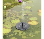 Bomba de fuente solar Fuente de baño para pájaros Fuente flotante para piscinas con 4 boquillas de pulverización negro