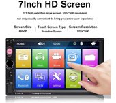 Reproductor de vídeo y Radio MP5 para coche, 2 Din, HD, 7 pulgadas, compatible con Android, Mirror Link, Bluetooth, Autoradio, FM, AUX, USB, DVR, pantalla táctil negro