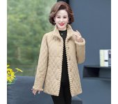 Chaqueta informal cálida de talla grande para mujer, chaqueta corta cálida, forro de invierno, chaqueta gruesa, chaqueta con botones y cuello alto M