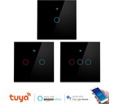 Interruptor inteligente WI-FI de 1, 2 y 3 entradas, Sensor táctil, Control por voz Echo, lámpara de pared, interruptor de 220V para Alexa y Google Home Timer 1 Gear