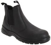 Botas de seguridad Chelsea de cuero de grano Grafters para hombre 10 UK negro