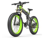 Bicicleta eléctrica todoterreno Lankeleisi XT750 plus con motor de 1000 W, batería de litio de 48 V y 17,5 Ah, suspensión de 27 velocidades. XT750 plus Black  green