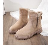Botas de nieve de media caña para mujer, estilo nuevo, cálidas, de terciopelo y algodón grueso, talla 35-42. 40 caqui