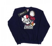Tom And Jerry Mens Cat & Mouse Chase Sweatshirt L blanco
