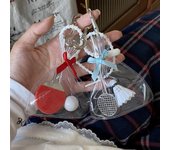 Llavero con colgante de bádminton y tenis de mesa con dibujos animados, accesorio creativo para decoración de mochilas, pequeños regalos.