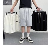 Pantalones informales de punto para hombre, pantalones de seda helada de verano para hombre, pantalones cortos deportivos elásticos de pierna recta, tendencia M(27-28)
