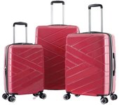Lot de 3 valises Extensible Rigide Trolley Polycarbonate - LYS Paris 395/3 - 393 & 395 Fushia