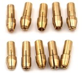 10 Uds Mini adaptador de mandril de taladro de latón 0,5mm-3,2mm mandril de taladro Dremel adaptador de mandril Micro pinza para herramienta rotativa eléctrica oro