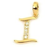 Les Trésors De Lily [M8950] - Colgante chapado en oro 'Letra I' oro blanco - 21x10 mm oro