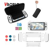 VAORLO Kit de estuche transparente para Nintendo Switch Oled bolsa de viaje para transporte para consola de juegos Ns Oled protección y protector de pantalla