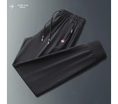 Pantalones deportivos ligeros de verano de seda helada para hombre con puños elásticos 5XL (90-100 kg)