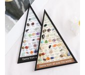 Juego de piedras preciosas naturales, 36 tipos de gemas con vitrina, juego de rocas, educación mineral, geología, ciencia, aprendizaje, manualidades para decoración del hogar blanco