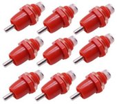10 piezas de bebedero de plástico para pollos, codornices, aves y pollos de color rojo para granjas avícolas 10pcs