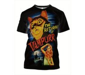 Primavera Verano Tops Hombres Ropa de talla grande Camiseta con estampado 3D Camisetas Cuello redondo Manga corta Top Camisas transpirables para hombre XS negro