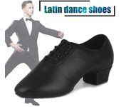 Zapatos de baile latino para hombre con tacones de 3,5 cm, zapatos de baile de salón, suela suave para interior 39 negro